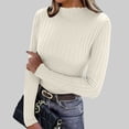 thumbnail image 2 of WXLWZYWL Ribbed Knit Turtleneck Tops for Women Long Sleeve Sweaters Stretcht Slim Fitted Going out Tops, 2 of 6