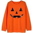 thumbnail image 2 of Chandails en Molleton Visage de Citrouille Halloween Femmes Mignon Pull Graphique Citrouille Décontracté Manches Longues Automne, 2 of 5