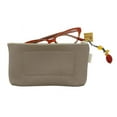 thumbnail image 3 of Valrose Leather Glasses Case For Men & Women, Eyeglass Pouch With Beaded Zipper, Taupe, 3 of 5