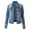 Blue, variant on Jean Jacket Women Denim Jacket for Women Bead Fashion Jean Outwear Jacket Overcoat Casual Coat Denim Blouse Cropped Jacket Wine L