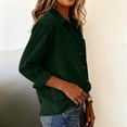 thumbnail image 4 of WHEANG Long Sleeve Shirts For Women Corduroy Long Sleeve Collared Button Down Oversized Shacket With Pocket Soft Casual Jacket 1Pc Black S-Xxl Summer Sales Under $8, 4 of 7