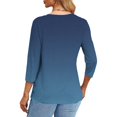 thumbnail image 4 of Plebaso T-Shirts à Manches 3/4 Col Rond pour Femmes Tee-Shirts Décontractés Amples Blouses Dégradées pour S-5TG, 4 of 6