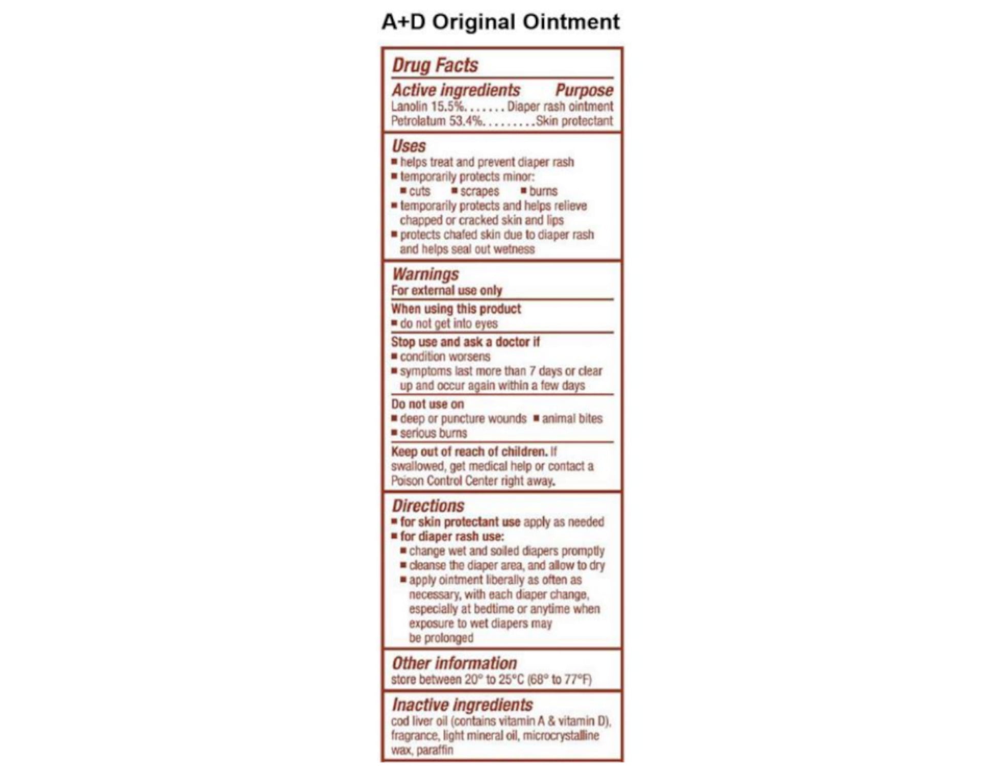 A + D Original Ointment, Diaper Rash & Skin Protectant - 4 oz tube (Pack of 6)