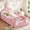 Pink with Two Pockets, variant on Bellemave Full Size Upholstered Floor bed, Upholstered Teddy Fleece Kids Montessori Bed with Safety Side Rails, Storage Pocket, Low Profile House Shaped Bed for Boys Girls, White & Pink