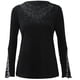 thumbnail image 4 of Moda mujer Rounk cuello encaje manga larga camiseta otoño sólido ahueca hacia fuera blusa Tops Fridja  gope4636, 4 of 7