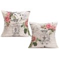 thumbnail image 1 of Throw Pillow Cover Cotton Linen Vintage Bee Flower with Lettering Decorative Pillow Case Home Sofa Cushion Cover Square 18x18 Inches Set of 2 Pillowslip (Bee Flower), 1 of 5