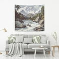 thumbnail image 2 of Yayeee Tapestry Wall Hanging for Bedroom 60" x 51" Living Room Home Wall Art Decor, River and Mountains, 2 of 7