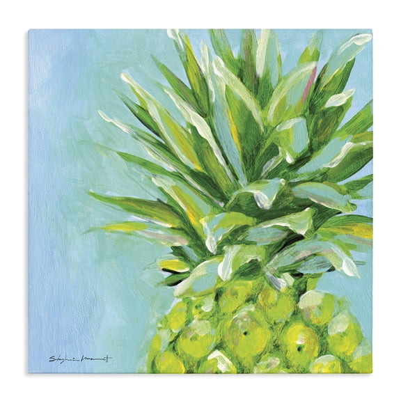 Stupell Industries Coastal Tropical Pineapple on Blue Canvas Art, 36 x 36, by Stephanie Workman Marrott