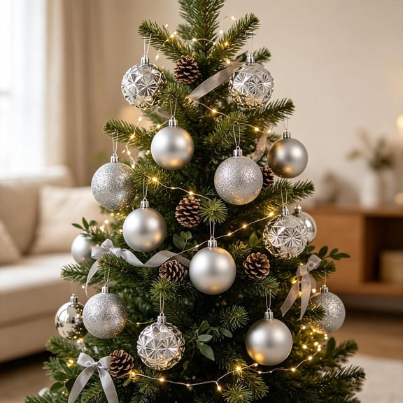 Shatterproof Christmas Ball Ornaments Set Decorative Holiday Hanging Baubles For Indoor Xmas Tree Home Décor Multicolor