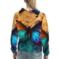 thumbnail image 7 of Honeii Vibrant Rainbow Butterfly A Pattern Womens Oversized Hoodies Long Sleeve Sweatshirts Pullover Fall Outfits with Pocket-Medium, 7 of 7