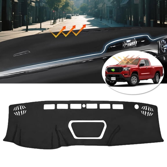 Canvcle Dash Cover Custom Fit for Nissan Frontier 2022 2023 2024 2025 Accessories Frontier Non-Slip Dash Carpet Anti-Glare (Thick Suede Material)