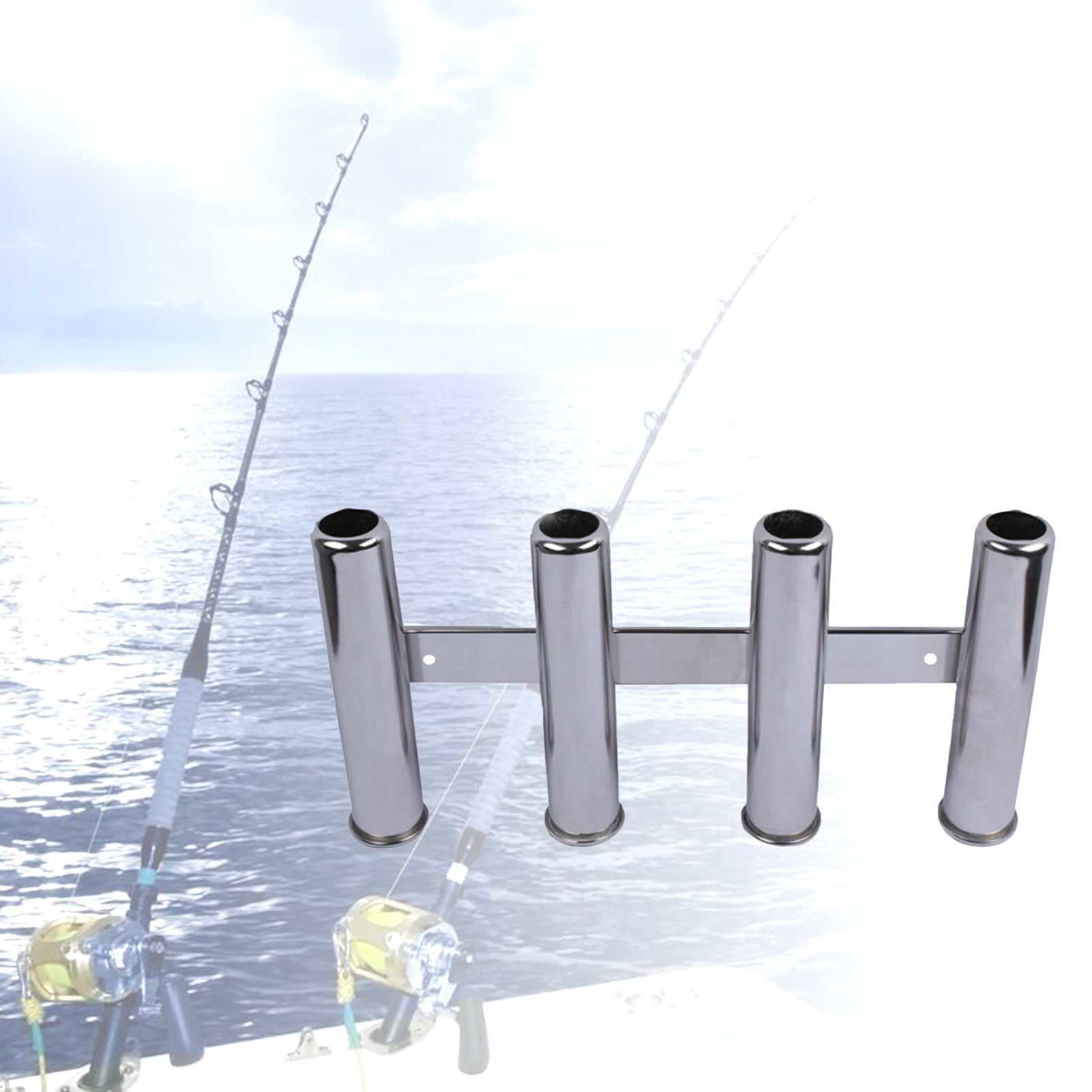 2x Marine Boat Fishing Rod Holder Rack Rest Mount 3 Tube & 1 Tube Bracket 