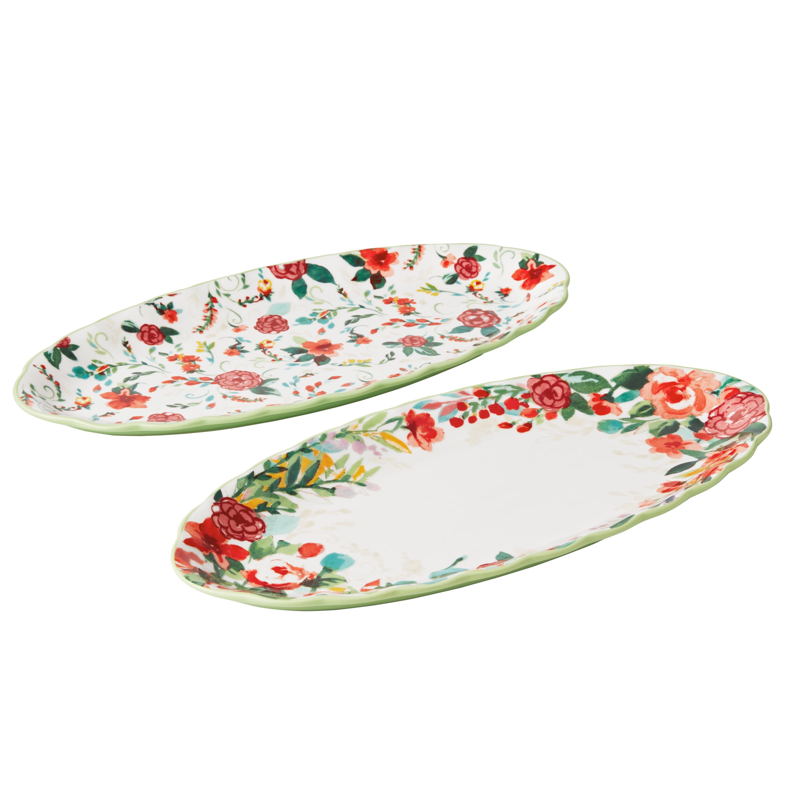 The Pioneer Woman Painted Meadow 2-Piece Ceramic Serving Platter Set