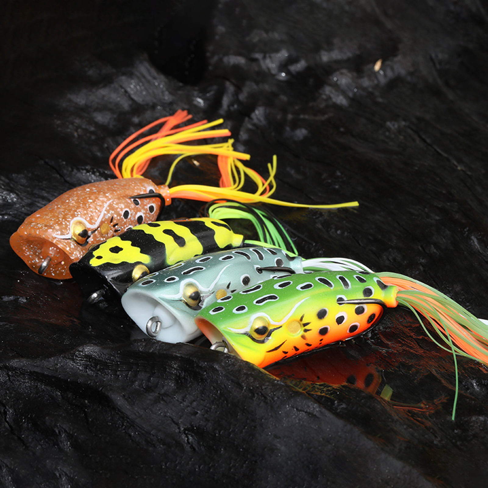 Funzhan Fishing Topwater Lures Frog Swimbaits Soft Silicone Plastics Bionic  Floating Baits Weedless Design for Bass Trout Crappie Flounder Saltwater