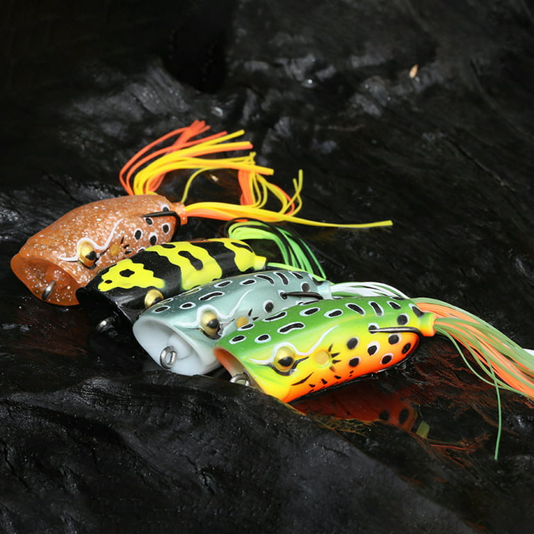 Frog Lure, Topwater Fishing Lures, Frog Lures for Bass Fishing, Top Water  Frog Soft Swimbaits with Weedless Fishing Lures for Bass Trout Pike