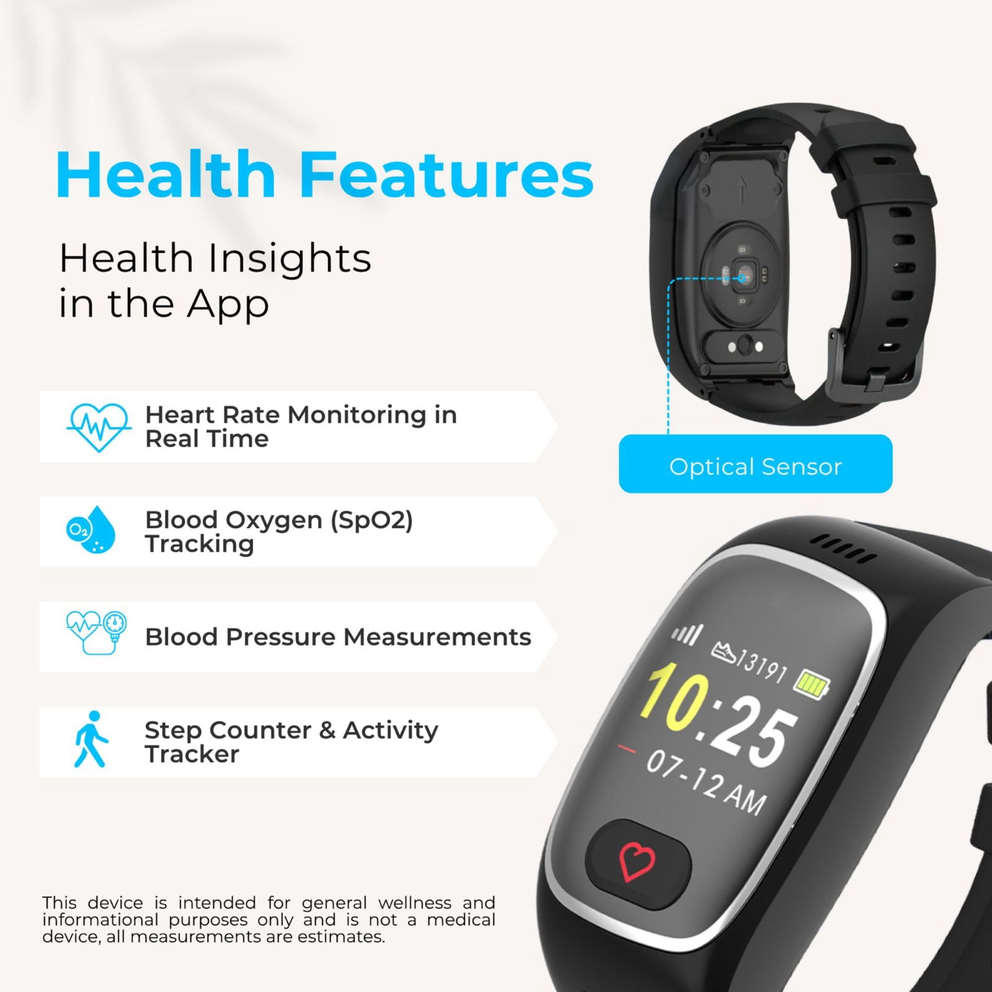 Seculife Smartband: Medical Alert Bracelet with GPS Tracker, Fall Detection, SOS Button, Medical watch, Emergency Device for Seniors, Life Alert System, Elderly Health Monitoring