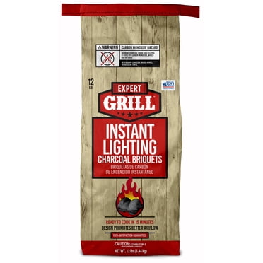 Expert Grill Instant Charcoal Briquets, 12 Lb
