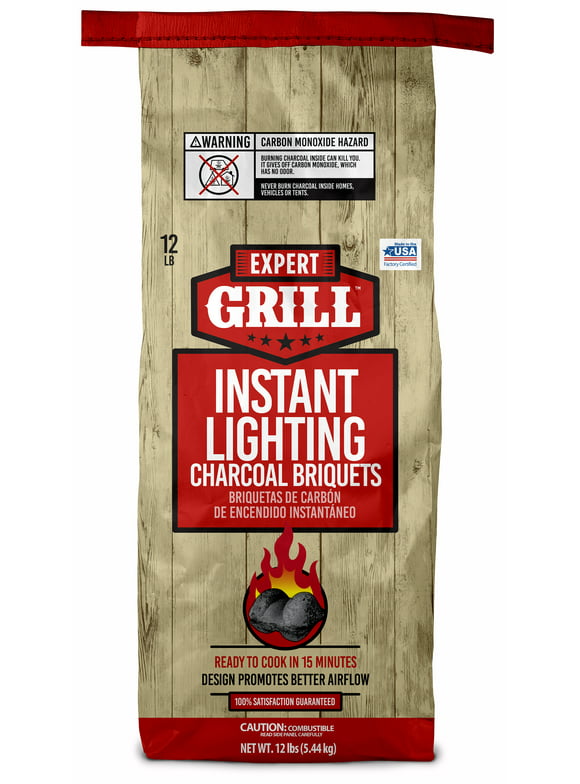 Expert Grill Instant Charcoal Briquets, 12 Lb