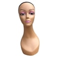 thumbnail image 4 of Cabeza de maniquí femenino, cara de cosmetología profesional, liviana, marrón, pelucas portátiles Modelo de exhibición Soporte de peluca para gafas, 4 of 9