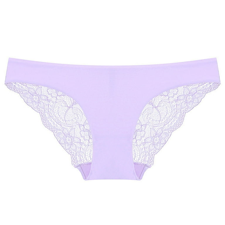 HUPOM Seamless Boyshort Underwear For Women Womens Panties Pants Casual Tie  Drop Waist Purple L