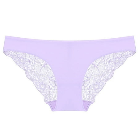 

Wozhidaoke women s pants 1PC Ladies Low-Rise Transparent Lace Panties Breathable Quality Underpants thongs for women pack