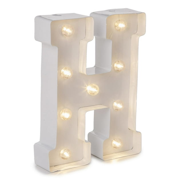 Darice White Light Up Marquee Letter H, 9.875 inches - Walmart.com