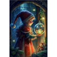 thumbnail image 1 of Pintura de diamantes 5D completa de dibujos animados de Papá Noel y niña pequeña, bordado de mosaico de Navidad, punto de cruz hecho a mano, decoración del hogar WE1348, 1 of 4