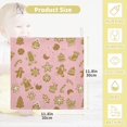 thumbnail image 2 of Dreamtimes Pink Gingerbread Cookies Baby Muslin Washcloths Face Towel, 3 PCS Christmas Tree Snowflake Burp Cloths Cotton Wipes Infant Wash Cloth for Newborn Boys Girls 12x12 inches, 2 of 7