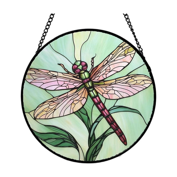 Stained Glass Window Hanging Ornament for Home and Garden - Colorful Theme Art Piece with Decorative Glass Home Décor