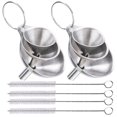 thumbnail image 2 of 2 Sets  Stainless Steel Funnel Kitchen Funnel Kitchen Filter with Brushes Kitchen Supplies, 2 of 6