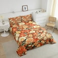 thumbnail image 2 of Bohemian Flowers Comforter Set Full,Vintage Groovy Floral Bedding Set,Retro Boho Daisy Blossoms Down Comforter,Garden Natural Flower Petal Duvet Insert with 2 Pillow Cases,Orange, 2 of 6