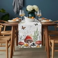 thumbnail image 2 of Mushroom Table Runner - 60 Inch Long, Kitchen Dining Table Runner Dresser Scarves, Butterfly Botanical Star Country Plant White Farmhouse Decor for Coffee Tables Wedding Party Banquet, 2 of 8