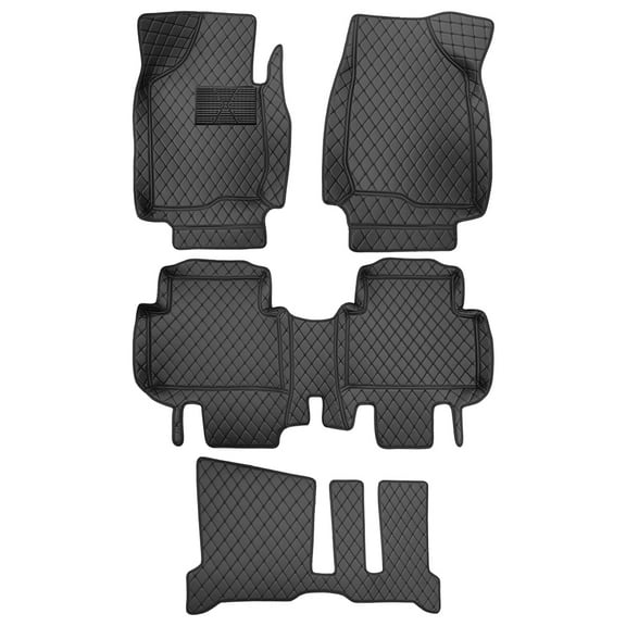 leadwolf Floor Mats for Cars Custom Fit for Kia Carens 7seat 5 Seats Carpet Protection All Weather PU Leather Auto Liners Anti-Slip Automotive Floor Mats Black