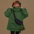 thumbnail image 4 of Sudadera con capucha de rana linda para mujer/niña Sudadera con capucha y cremallera en la boca con bolsillo frontal grande Adepaton WMZY-675-18, 4 of 6