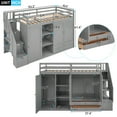 Euroco Wood Twin Loft Bed with Wardrobe, Shelf and Drawers for Kids