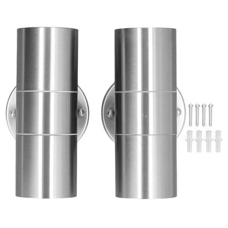 

2Pcs GU10 Stainless Steel Outdoor Wall Sconce Waterproof LED Cylinder Up Down Wall Light for Yard Villas Living Rooms 220240VStainless Steel Color