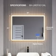 thumbnail image 5 of Anzzi Ba-Lmdfx012al 32" W X 24" H Transitional Rectangular Frameless Bathroom Wall Mirror, 5 of 13