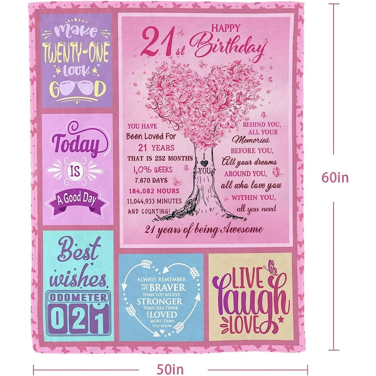 RooRuns 19th Birthday Gifts for Girls Blanket,19 Year Old Girl Birthday  Gifts,19th Birthday Decorations for Party,Gift for 19 Year Old Female,19th  Birthday Gifts 