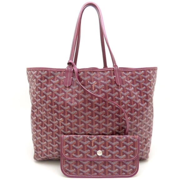 Pre-Owned GOYARD Saint Louis PM Tote Bag, Coated Canvas and Leather, Burgundy, Women's, 353131