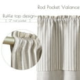 thumbnail image 6 of Curtainking Stripe Blackout Kitchen Valance 50x18 inch Double Layer Farmhouse Window Valance for Kitchen 1 Panel Grey on Beige, 6 of 7