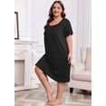 thumbnail image 5 of FEREMO Nightgowns for Women Plus Size Pleated Sleepwear with Pockets 3 Pack, 5 of 8