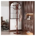 thumbnail image 2 of Coat Rack Tree Freestanding, Wooden Coat Rack Stand with 14 , Vintage Heavy Duty Standing Coat, Sturdy Hanger Corner Hall Tree for Bedroom, Office, Entryway（red）, 2 of 7