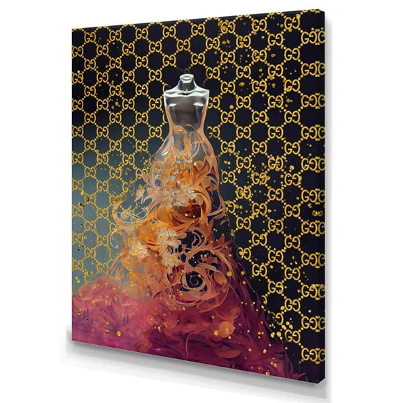 Designart Fashion Designer Dress Design II Canvas Wall Art