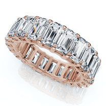 Pompeii 6Ct Emerald Cut Diamond Eternity Ring 14k Gold or Platinum Lab Grown (E/F,VS1-VS2)