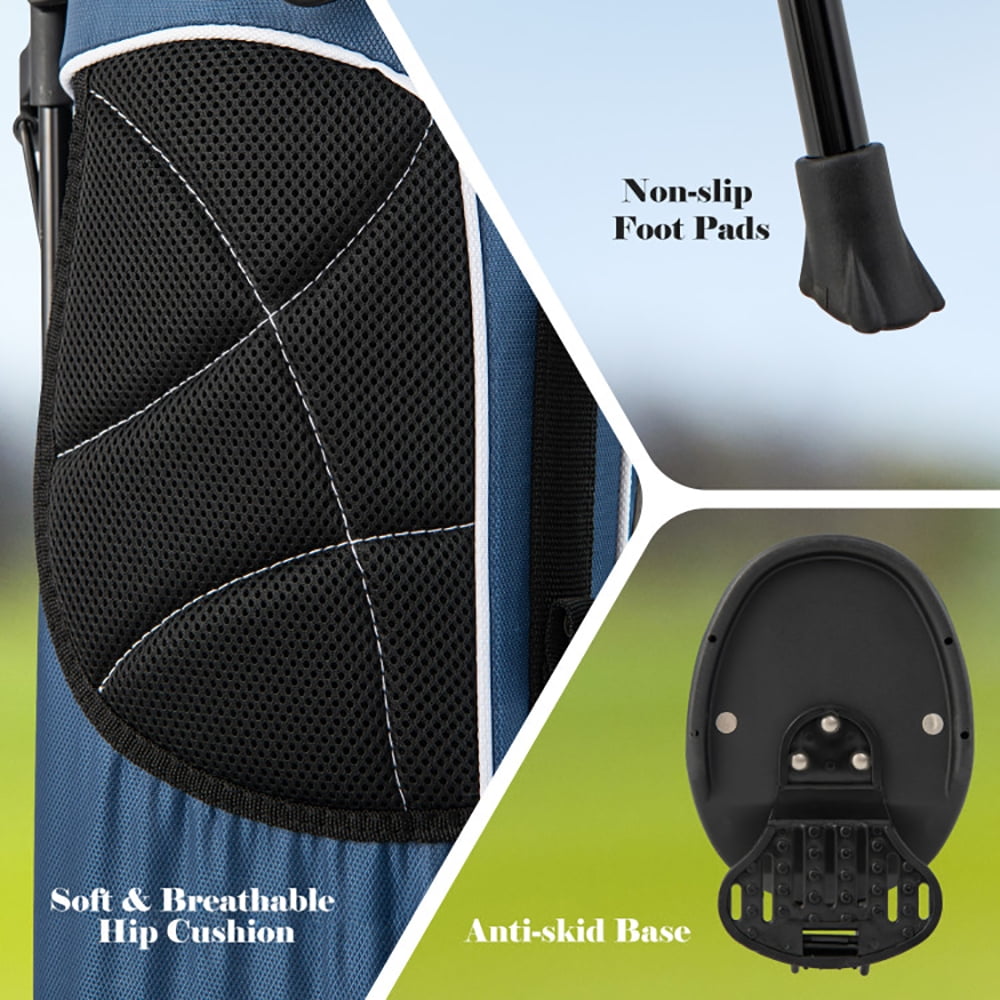 YYAo Golf Stand Bag, Golf Bag, Portable Golf Club Bag,Golf Stand Cart Bag with 4 Way Divider Carry Organizer Pockets-Blue