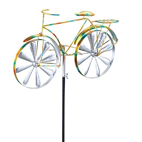 Whimsical Bicycle Wind Spinner Garden Stake by Bigbolo