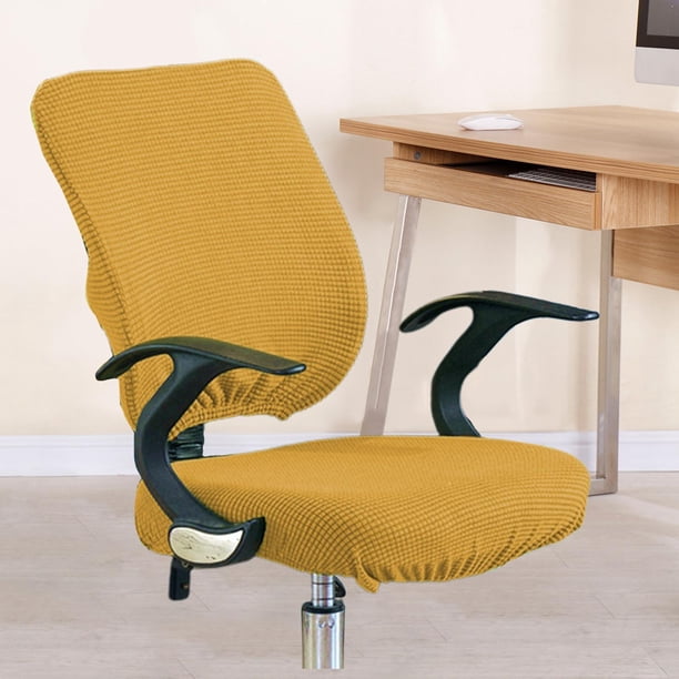 Funda para Silla de Oficina Macarena, Jacquard, Resistente, Cómoda, Funda Protectora y Elástica para Silla, Funda Giratoria Elástica Conjunto Amarillo
