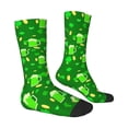 thumbnail image 3 of Uemuo St Patrick's Day2 Pattern Women's Crew Socks, Soft Durable Breathable Moisture-Wicking with Odor Control Cotton socks, 3 of 9