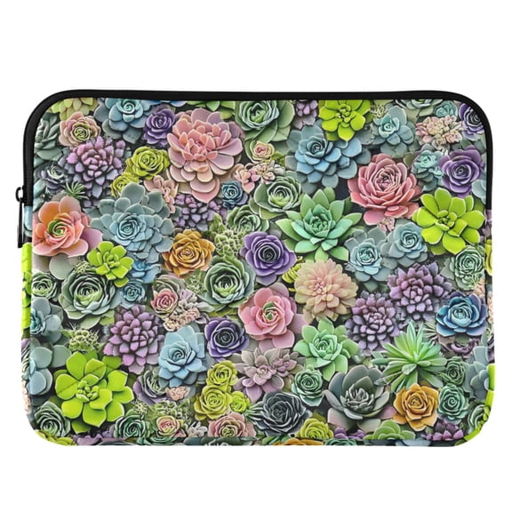 ALAZA Multi Succulents Pattern Laptop Sleeve Case for 13-14 Inch Computer Cover Bag Medium