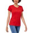 thumbnail image 1 of maison Jules Womens Ruby Red Graphic T-Shirt, Red, Small, 1 of 1